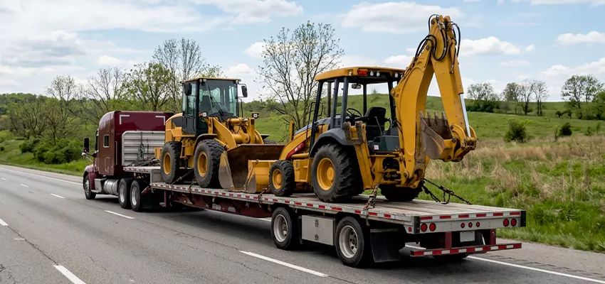 Loader and Backhoe Tractors Transport Houston